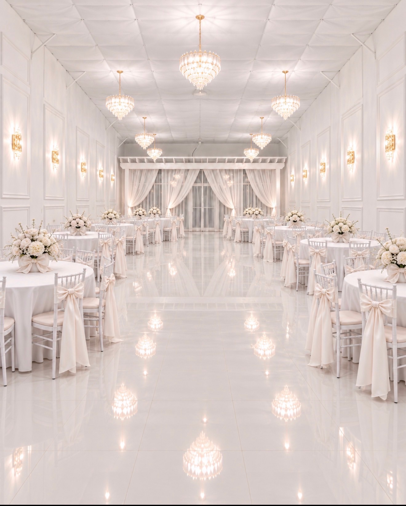 Elegant corporate event setup at The White Canvas Event Venue